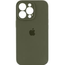 Чехол Silicone Case Camera Protective iPhone 14 Pro Зеленый (Dark Olive)
