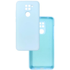Чехол накладка Silicone Cover Soft Touch ЗК Xiaomi Redmi Note 9 светло-голубой