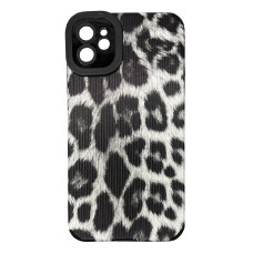 Чехол накладка Animal Case iPhone 12 Серый Леопард