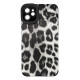Чехол накладка Animal Case iPhone 12 Серый Леопард