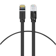 Патч корд (сетевой кабель) Baseus PCWL-E01 High Speed Six types of RJ45 Gigabit flat cable 8 m Black