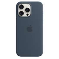Чохол Silicone Case Original with MagSafe з анімацією iPhone 15 Pro Max Синій (Storm Blue)