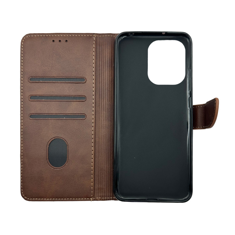Чохол книжка Business leather Хлястик Xiaomi Redmi 13 / Poco M6 Коричневий