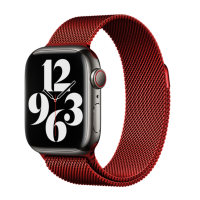 Ремешок Apple Watch металлический Milanese Loop 42/44/45/49 mm красный (red)