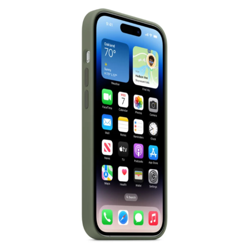 Чохол Silicone Case Original with MagSafe з анімацією iPhone 14 Pro Max зелений (Olive)