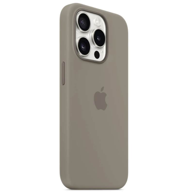Чехол Silicone Case Original with MagSafe с анимацией iPhone 15 Pro Серый (Clay)