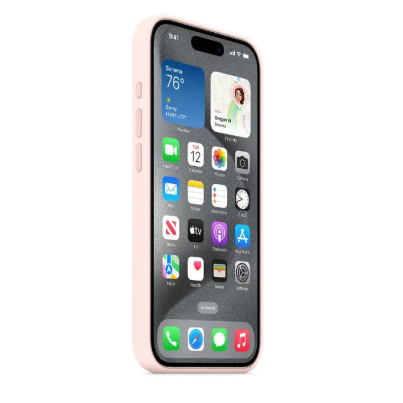 Чехол Silicone Case Original with MagSafe с анимацией iPhone 15 Pro Розовый (Light pink)
