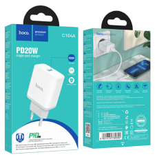 Мережевий адаптер Hoco C104A PD 20w білий