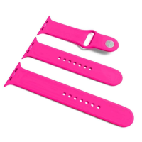Ремінець Apple Watch silicone (3 in 1, size S - M - L) 42/44/45/49 mm фуксія (barbie pink)