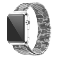 Ремешок Apple Watch металлический Milanese Loop 38/40/41 mm камуфляж серый (camouflage gray)