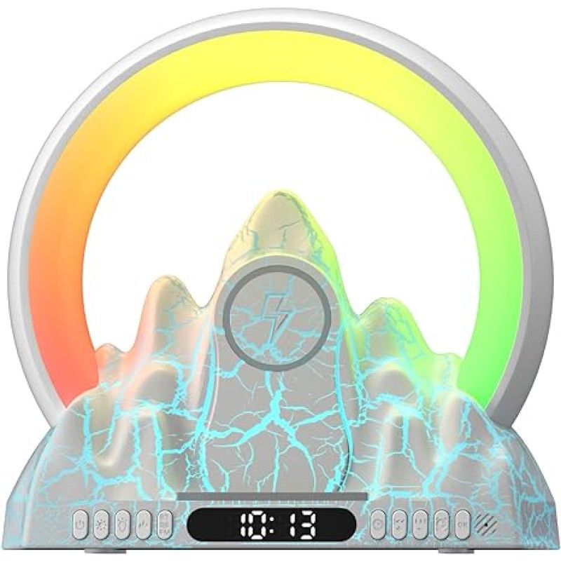 Лампа нічник Sunrise Flame Mountain Speaker Wireless Charging 15W White