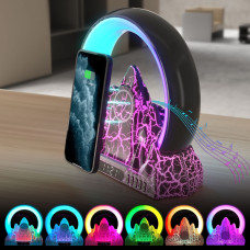 Лампа нічник Sunrise Flame Mountain Speaker Wireless Charging 15W Black