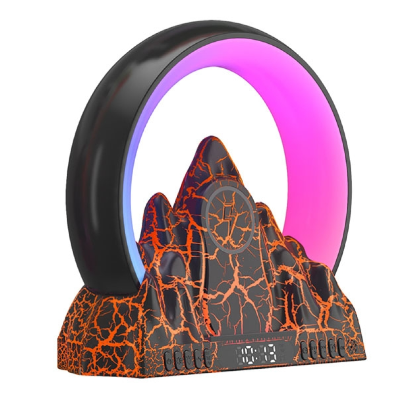 Лампа нічник Sunrise Flame Mountain Speaker Wireless Charging 15W Black