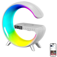 Лампа нічник RGB G-Smart Light з бездротовою зарядкою 15W та Bluetooth колонкою 3W White