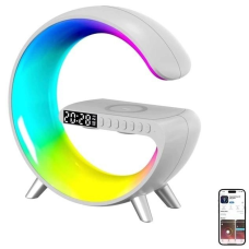Лампа ночник RGB G-Smart Light с беспроводной зарядкой 15W и Bluetooth колонкой 3W White