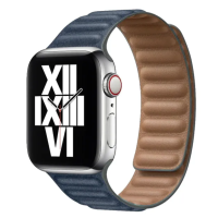 Ремешок Apple Watch Leather Link 38/40/41 mm темно-синий (dark blue)