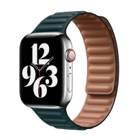 Ремінець Apple Watch Leather Link 38/40/41 mm темно-зелений (dark green)