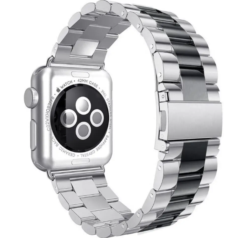 Ремінець Apple Watch Steel Beads 38/40/41 mm сріблястий-чорний (silver vs black)