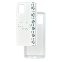Чехол накладка Silicone Cover Soft Touch Ukraine Samsung A51 Вышиванка