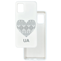 Чохол накладка Silicone Cover Soft Touch Ukraine Samsung A51 Серце