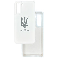 Чехол накладка Silicone Cover Soft Touch Ukraine Samsung S21 FE Герб