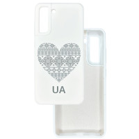 Чохол накладка Silicone Cover Soft Touch Ukraine Samsung S21 FE Серце
