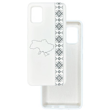 Чехол накладка Silicone Cover Soft Touch Ukraine Samsung A71 Вышиванка