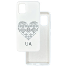Чехол накладка Silicone Cover Soft Touch Ukraine Samsung A71 Сердце