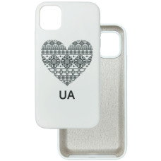Чехол накладка Silicone Cover Soft Touch Ukraine iPhone 11 Сердце