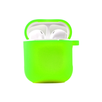 Чохол футляр для навушників AirPods 1/2 з мікрофіброю Зелений неон