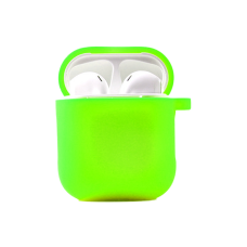 Чехол футляр для наушников AirPods 1/2 с микрофиброй Зеленый неон