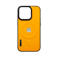 Чехол Leather Style with Logo and Magsafe iPhone 13 Pro Желтый