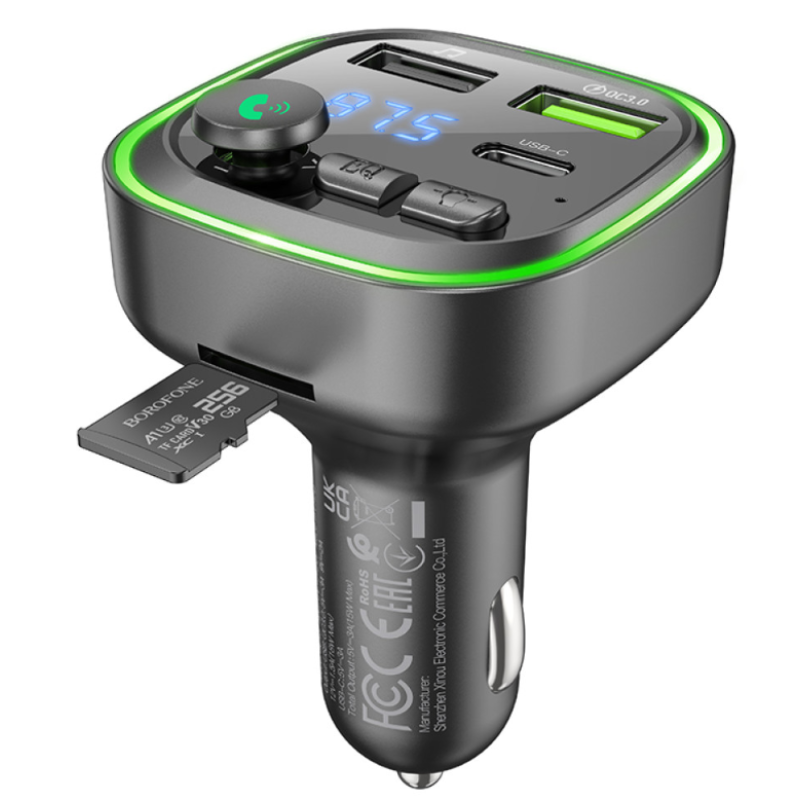 FM Модулятор Borofone BC48 Eminency 18W+ QC3.0