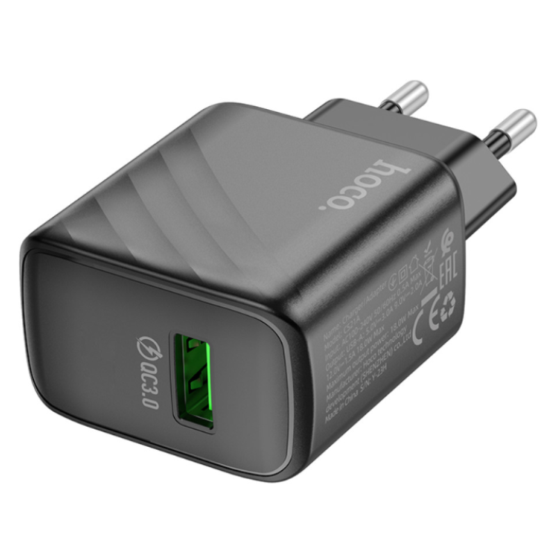 Мережевий адаптер Hoco CS21A QC3.0 18w чорний