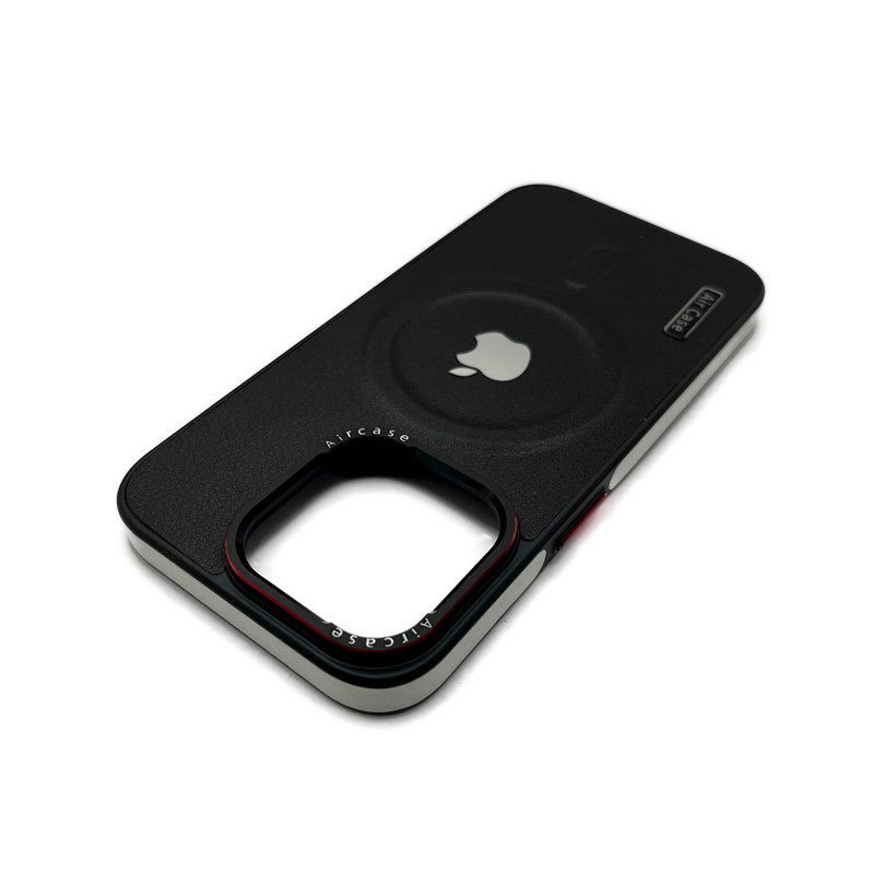 Чехол Leather Style with Logo and Magsafe iPhone 14 Pro Max Черный