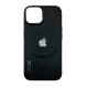 Чехол Leather Style with Logo and Magsafe iPhone 15 Черный