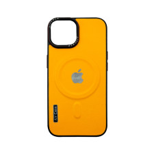 Чехол Leather Style with Logo & Magsafe iPhone 12 Pro Max Желтый