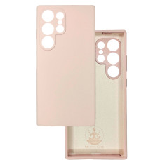 Чехол накладка Silicone Cover Soft Touch ЗК  Samsung S24 Ultra пудра