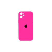 Чехол Silicone Case Square Full+Camera iPhone 11 фуксия (Barbie Pink)