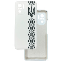 Чехол накладка Silicone Cover Soft Touch Ukraine Xiaomi Redmi Note 10 4G / 10s / Poco M5s Герб+вышиванка