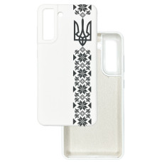 Чохол накладка Silicone Cover Soft Touch Ukraine Samsung S21 FE Герб+вишиванка