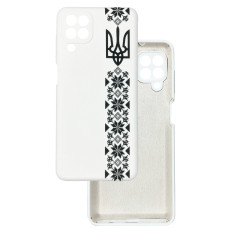 Чехол накладка Silicone Cover Soft Touch Ukraine Samsung A22 / M32 / M22 Герб+вышиванка