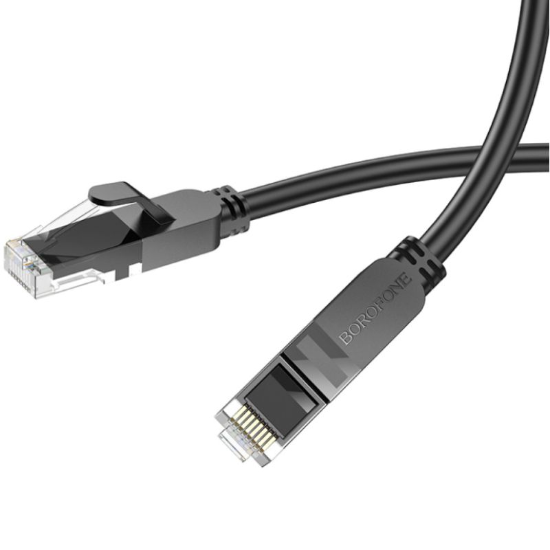 Патч корд (мережевий кабель) Borofone BUS01 6gb 1m Black