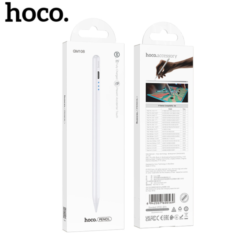 Стилус для планшета iPad Hoco GM108 Fast Charging white