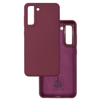 Чехол накладка Silicone Cover Soft Touch ОК Samsung S21 FE бордовый