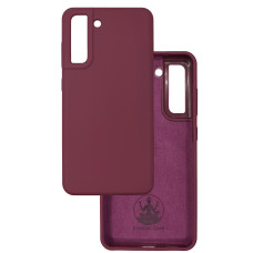 Чохол накладка Silicone Cover Soft Touch ВК Samsung S21 FE бордовий