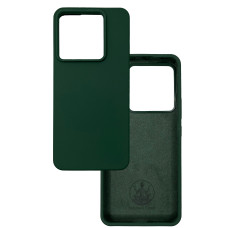 Чехол накладка Silicone Cover Soft Touch ОК Xiaomi Redmi Note 13 Pro 5G / POCO X6 темно-зеленый