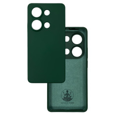 Чехол накладка Silicone Cover Soft Touch ЗК  Redmi Note 13 Pro 4G / Note 14S Темно-зеленый