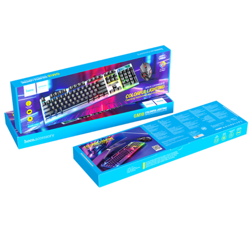 Клавіатура Hoco GM18 Luminous RGB + ведмедик (Провідні)