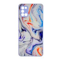 Чохол накладка Marble Glass Samsung A31 Біла лаванда